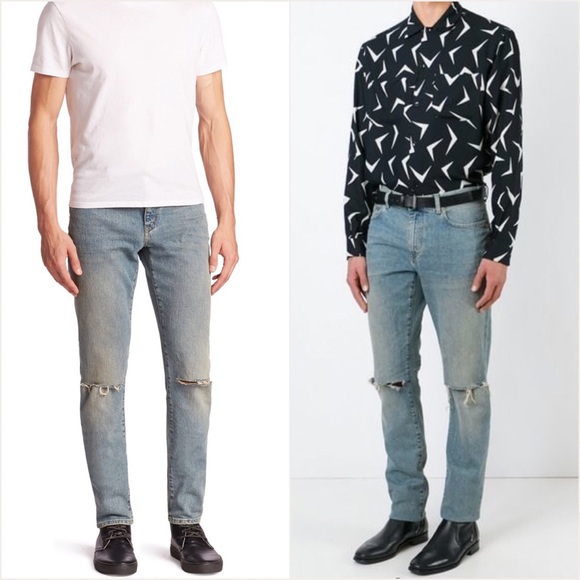 saint laurent distressed jeans